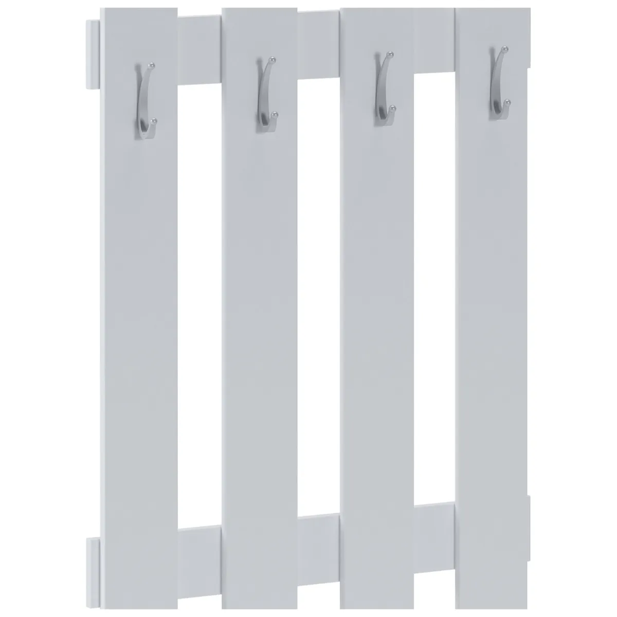 Attaccapanni > Dmora Appendiabiti 4 Ganci Installazione Sospesa 115h cm, Materiale Struttura in Metallo - Plaus Bianco