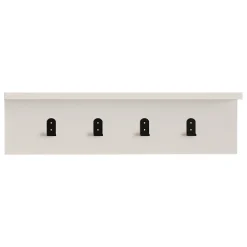 Appendiabiti Bianco 4 Ganci Installazione a Muro 15h cm, - Trecasali
