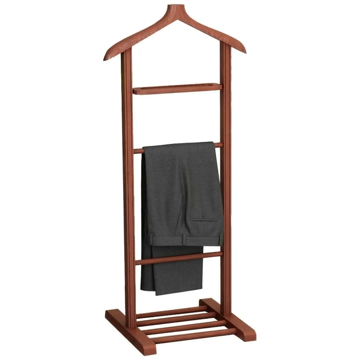 Appendiabiti Marrone Noce Installazione a Terra Sfumatura Colore Struttura Noce 120h cm, - Oulux