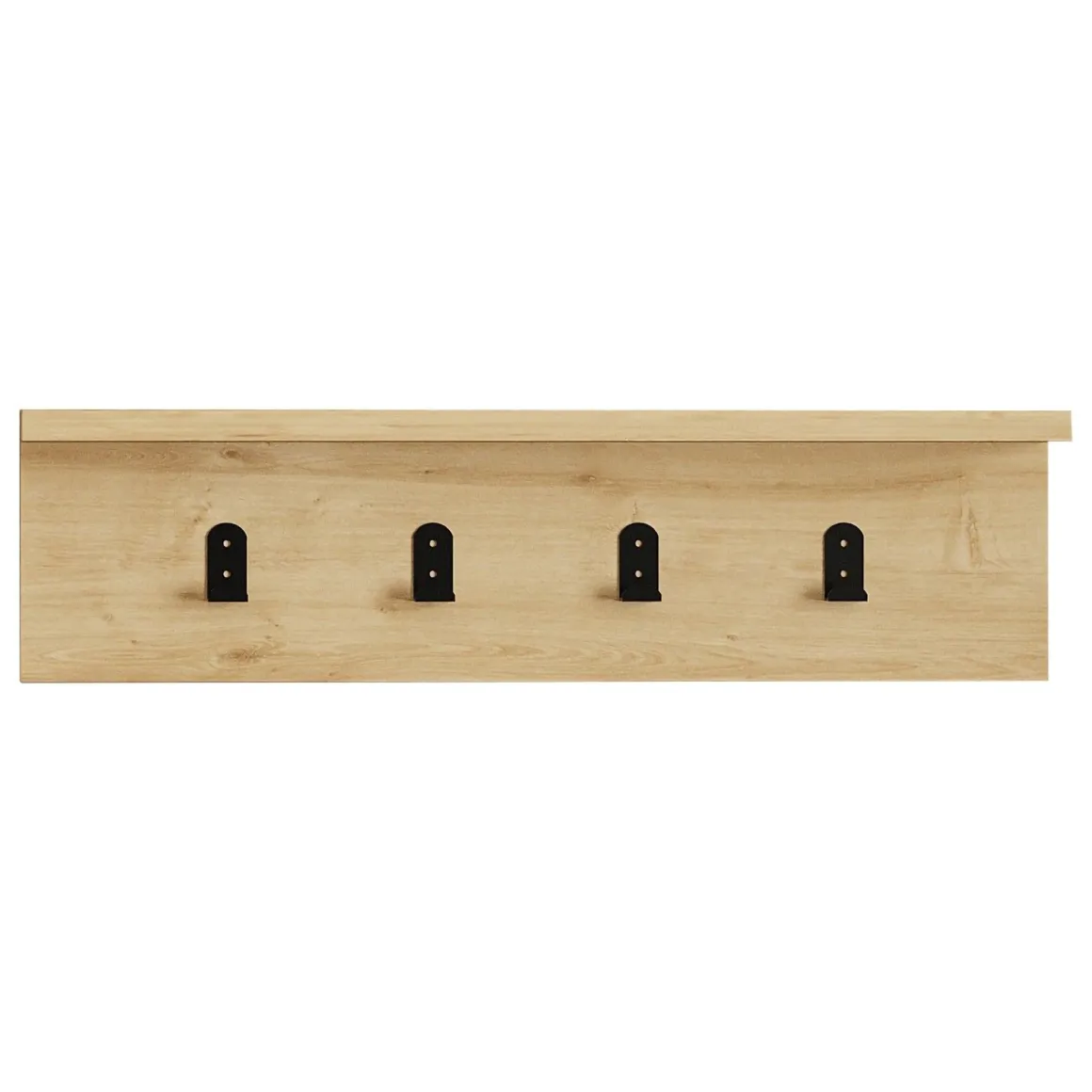 Appendiabiti Marrone Rovere 4 Ganci Installazione a Muro 15h cm, Sfumatura Colore Struttura Rovere - Taipana