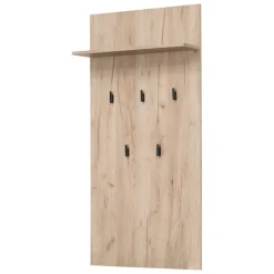 Appendiabiti Marrone Rovere Nero set Fissaggio a Muro Incluso 5 Ganci 137h cm, Installazione a Muro - Rovella
