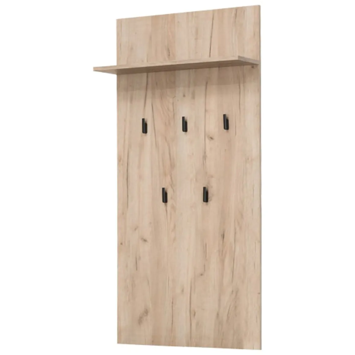 Appendiabiti Marrone Rovere Nero set Fissaggio a Muro Incluso 5 Ganci 137h cm, Installazione a Muro - Rovella