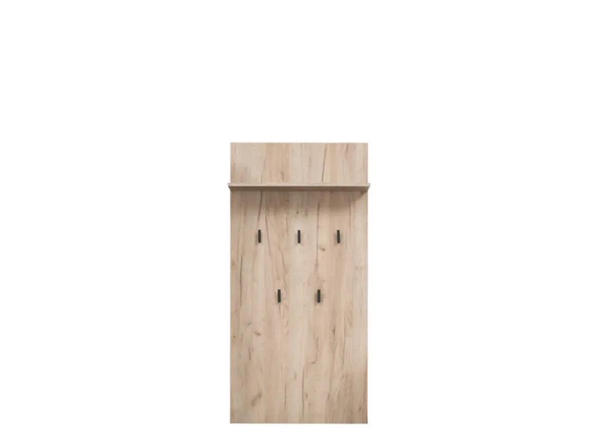 Appendiabiti Marrone Rovere Nero set Fissaggio a Muro Incluso 5 Ganci 137h cm, Installazione a Muro - Rovella