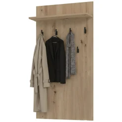 Attaccapanni > Dmora Appendiabiti Marrone Rovere Nodi Nero set Fissaggio a Muro Incluso 6 Ganci 115h cm, Installazione a Muro - Gonars Nero, Marrone Rovere Nodi