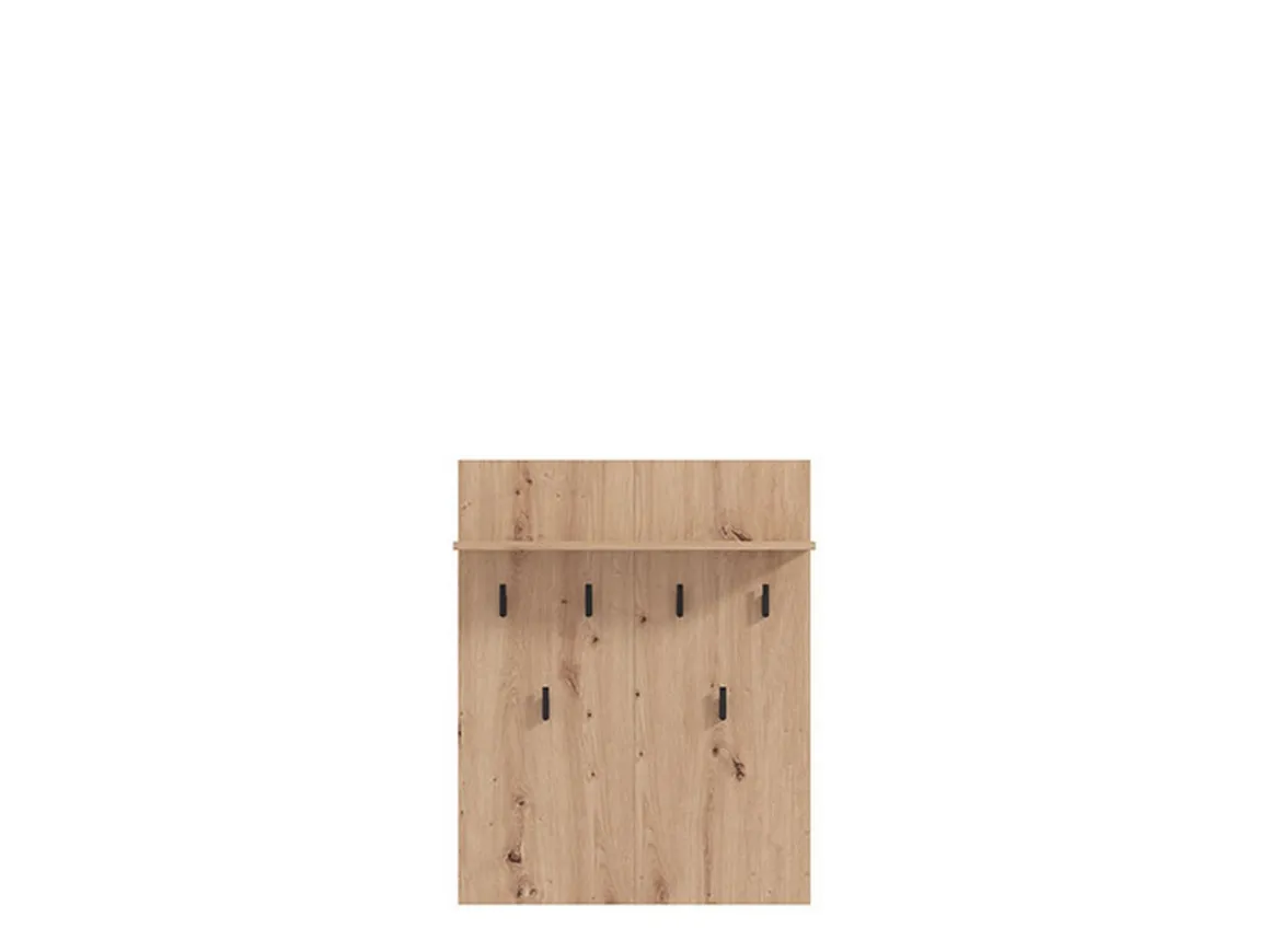 Appendiabiti Marrone Rovere Nodi Nero set Fissaggio a Muro Incluso 6 Ganci 83h cm, Installazione a Muro - Ortelle