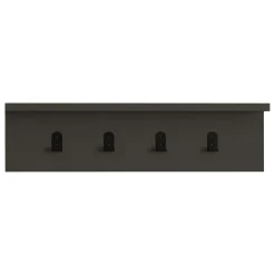 Appendiabiti Nero Antracite 4 Ganci Installazione a Muro 15h cm, Sfumatura Colore Struttura Antracite - Taipana