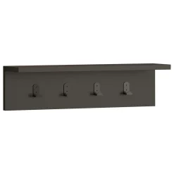 Appendiabiti Nero Antracite 4 Ganci Installazione a Muro 15h cm, Sfumatura Colore Struttura Antracite - Taipana