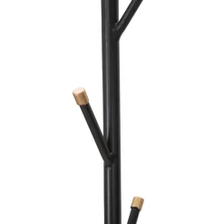 Appendiabiti Nero oro con Porta Ombrelli 6 Ganci 176h cm, Installazione a Terra - Dawson