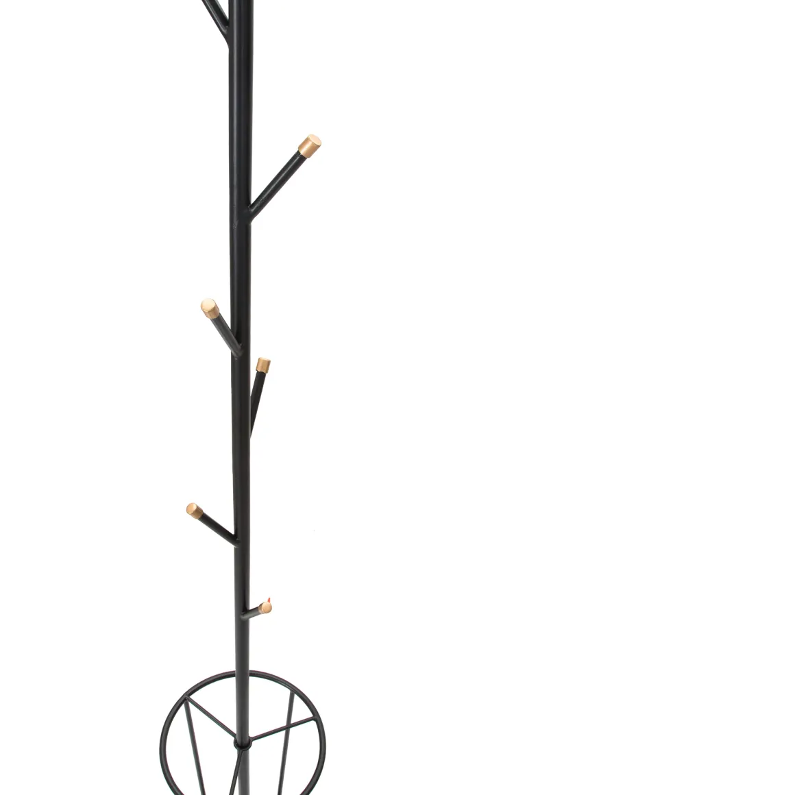 Appendiabiti Nero oro con Porta Ombrelli 6 Ganci 176h cm, Installazione a Terra - Dawson