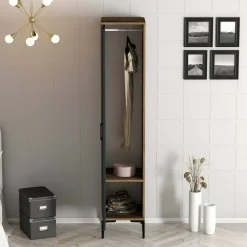 Armadio antracite e noce slim 40x47h cm - Giusta