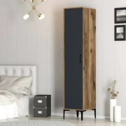 Armadio antracite e noce slim 40x47h cm - Giusta