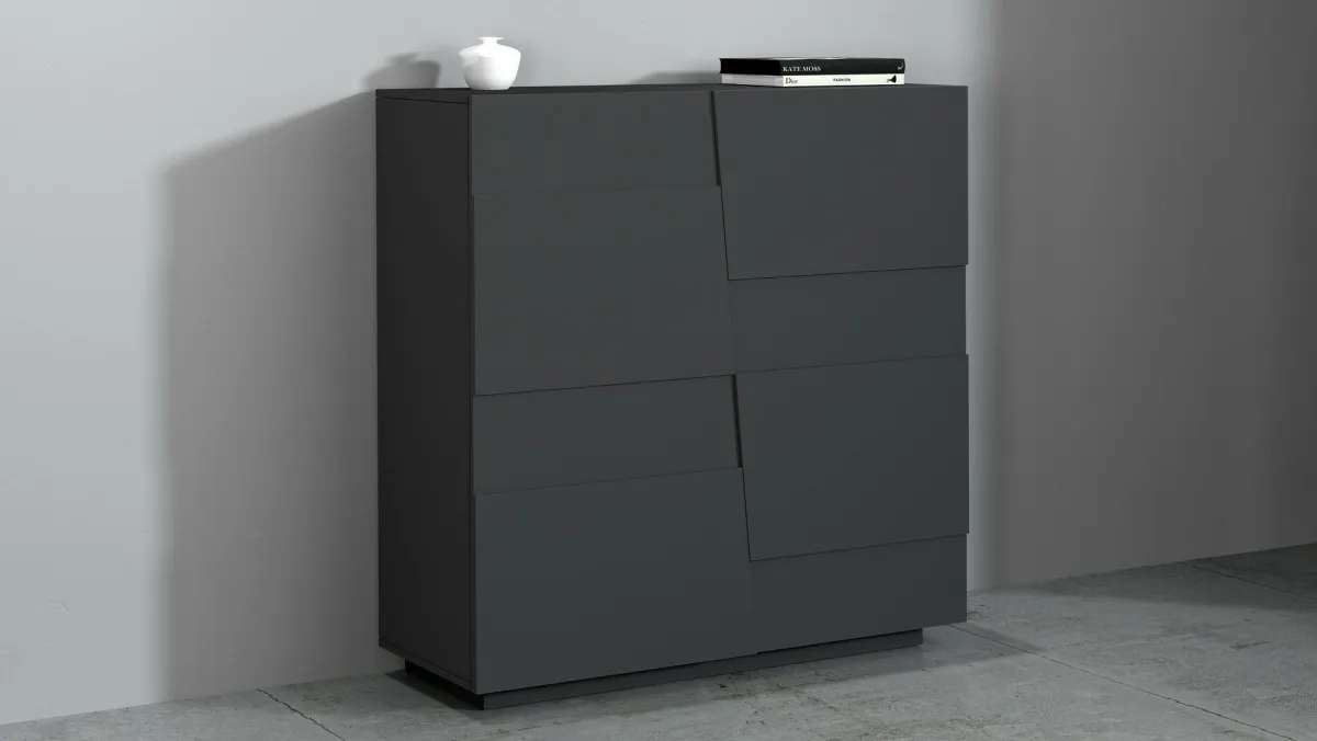 Armadi Multiuso 2 Ante|Camera Da Letto > Dmora Armadio antracite multiuso 120x126h cm - Aulla Grigio Antracite