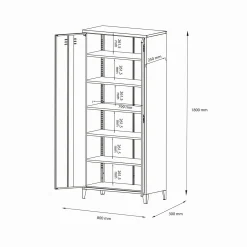 Armadi Multiuso 2 Ante > Dmora Armadio ardesia ante battenti 80x180h cm - Pezzaze Grigio Ardesia