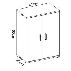 Armadi Multiuso 2 Ante > Dmora Armadio ante battenti 78x113h cm - Bienvenu Bianco