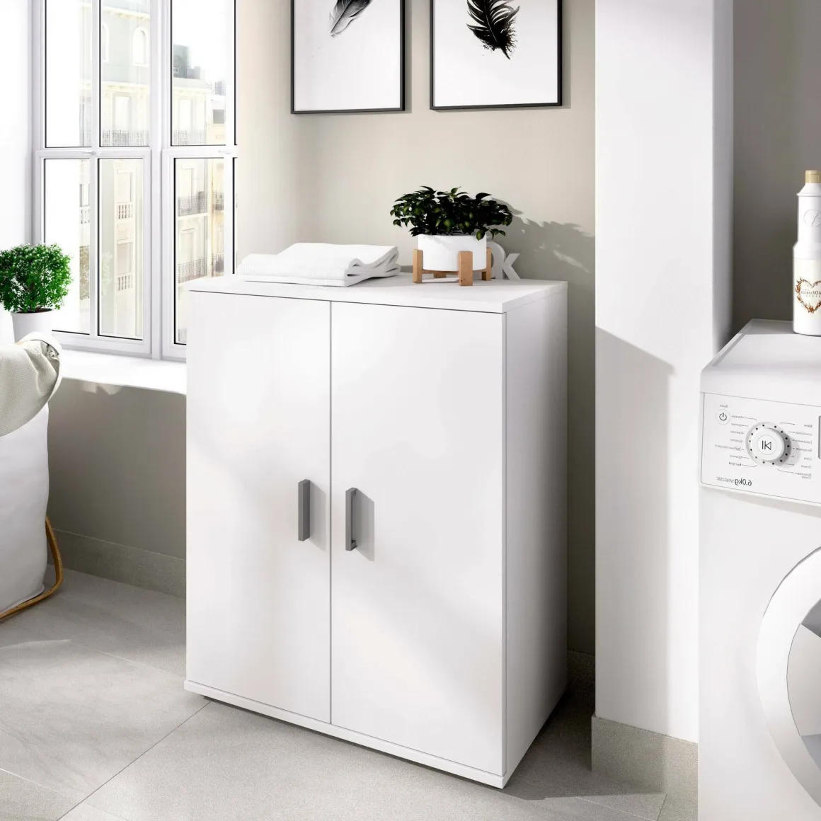 Armadi Multiuso 2 Ante > Dmora Armadio ante battenti 78x113h cm - Bienvenu Bianco