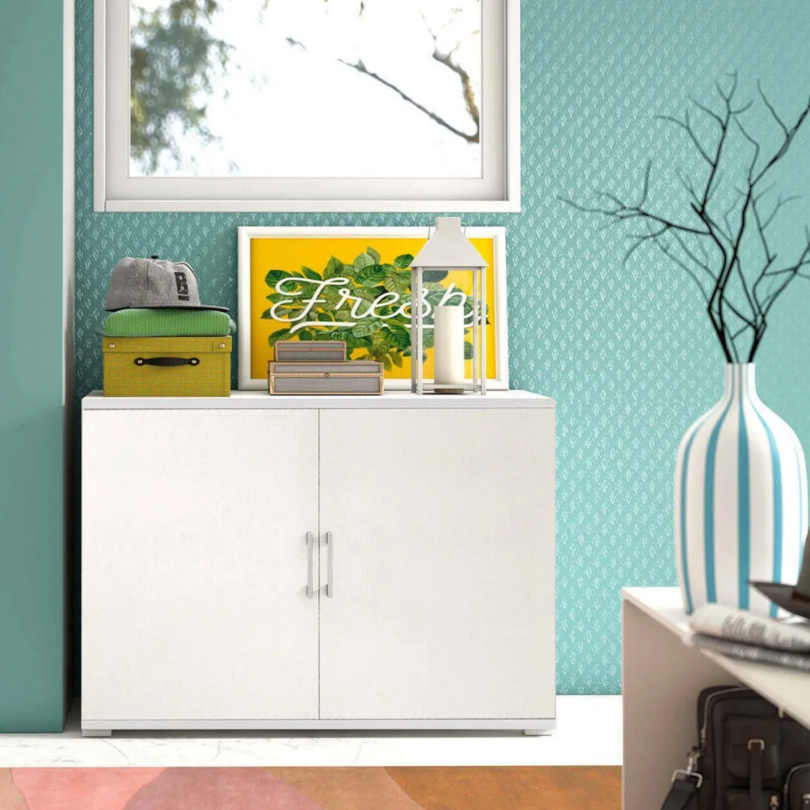 Armadio bianco 2 ante 90x66h cm - Serafinito