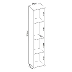 Armadi Multiuso 1 Anta|Camera Da Letto > Dmora Armadio bagno 39x190h cm - Arrow Bianco