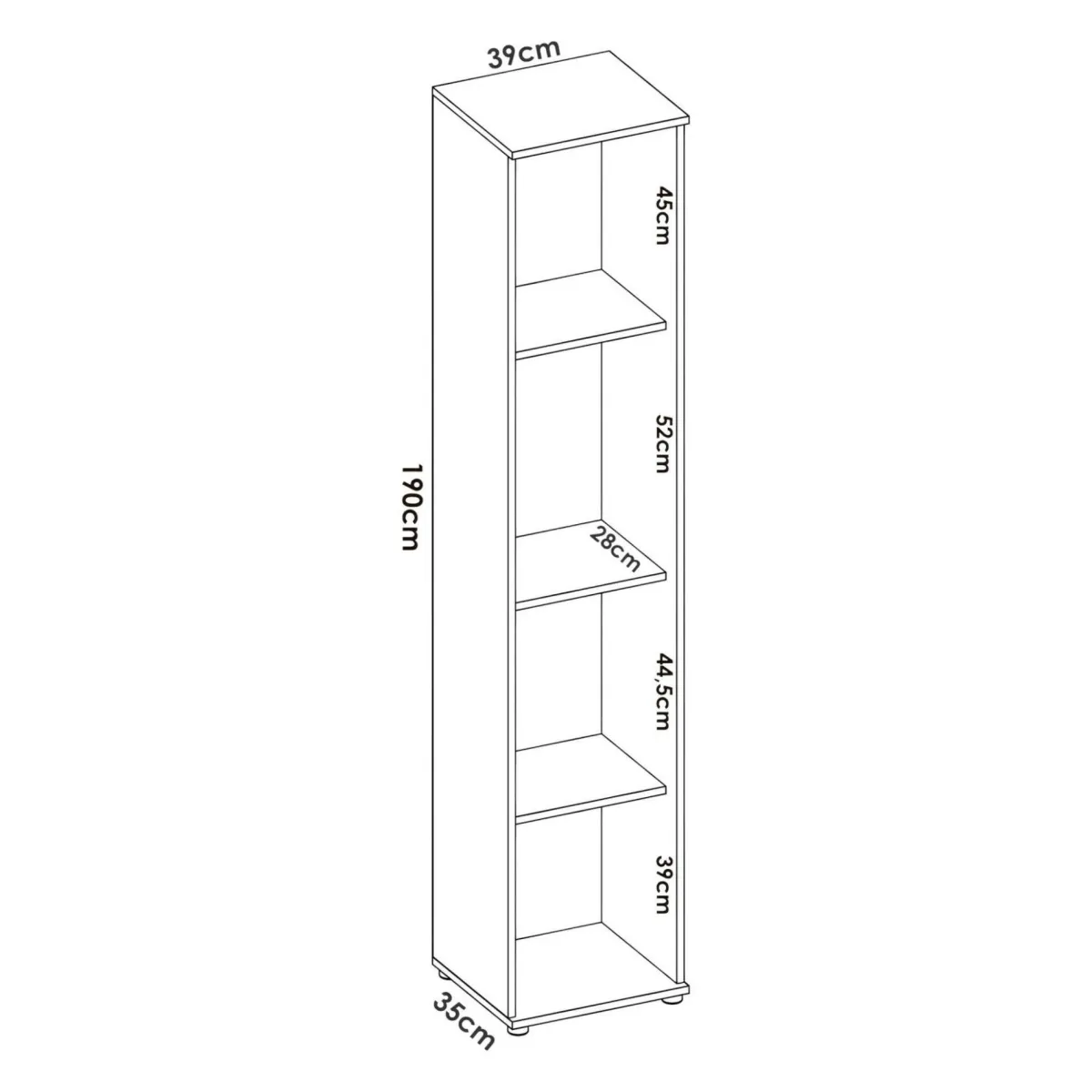 Armadi Multiuso 1 Anta|Camera Da Letto > Dmora Armadio bagno 39x190h cm - Arrow Bianco