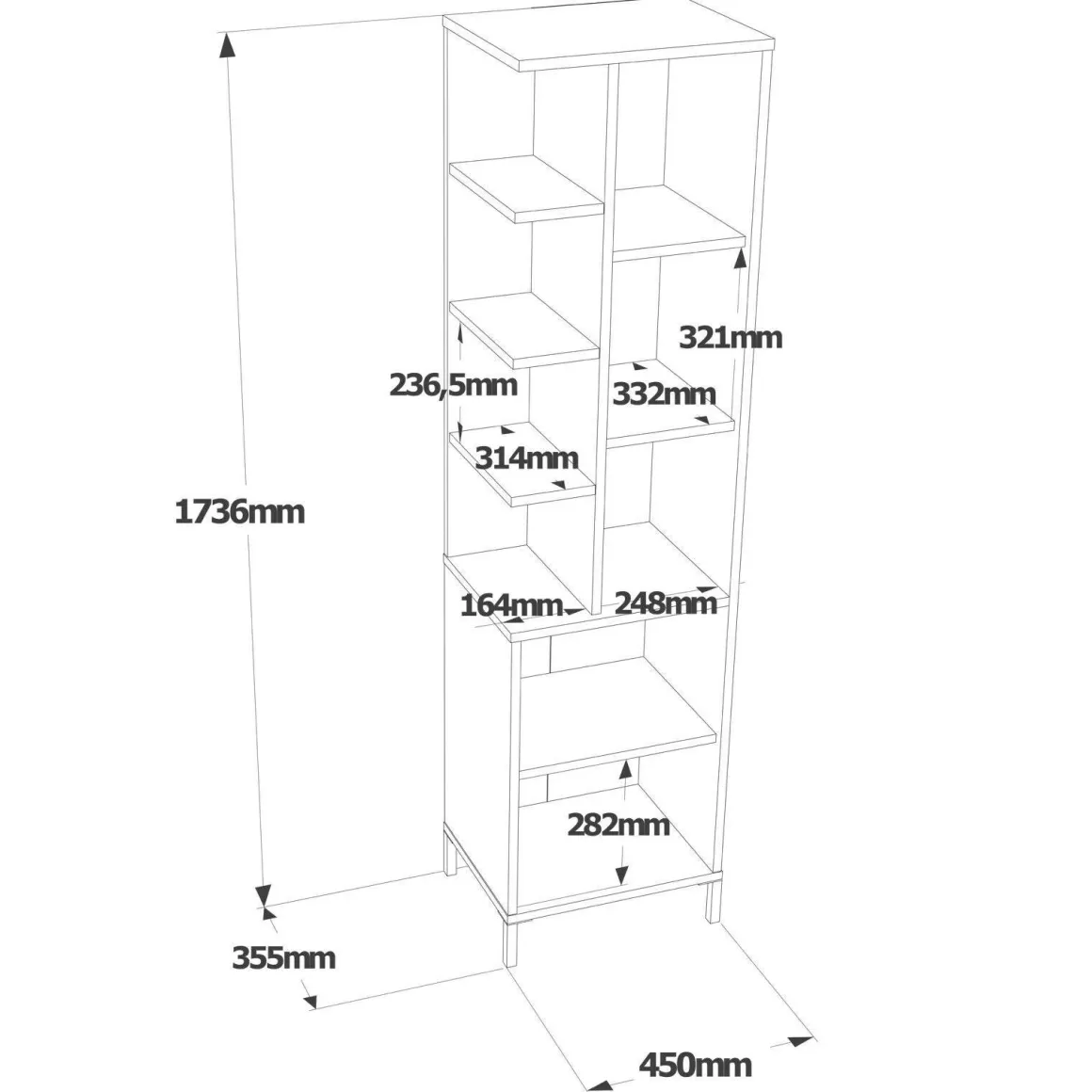 Armadio bianco colonna 45x173h cm - Ramil