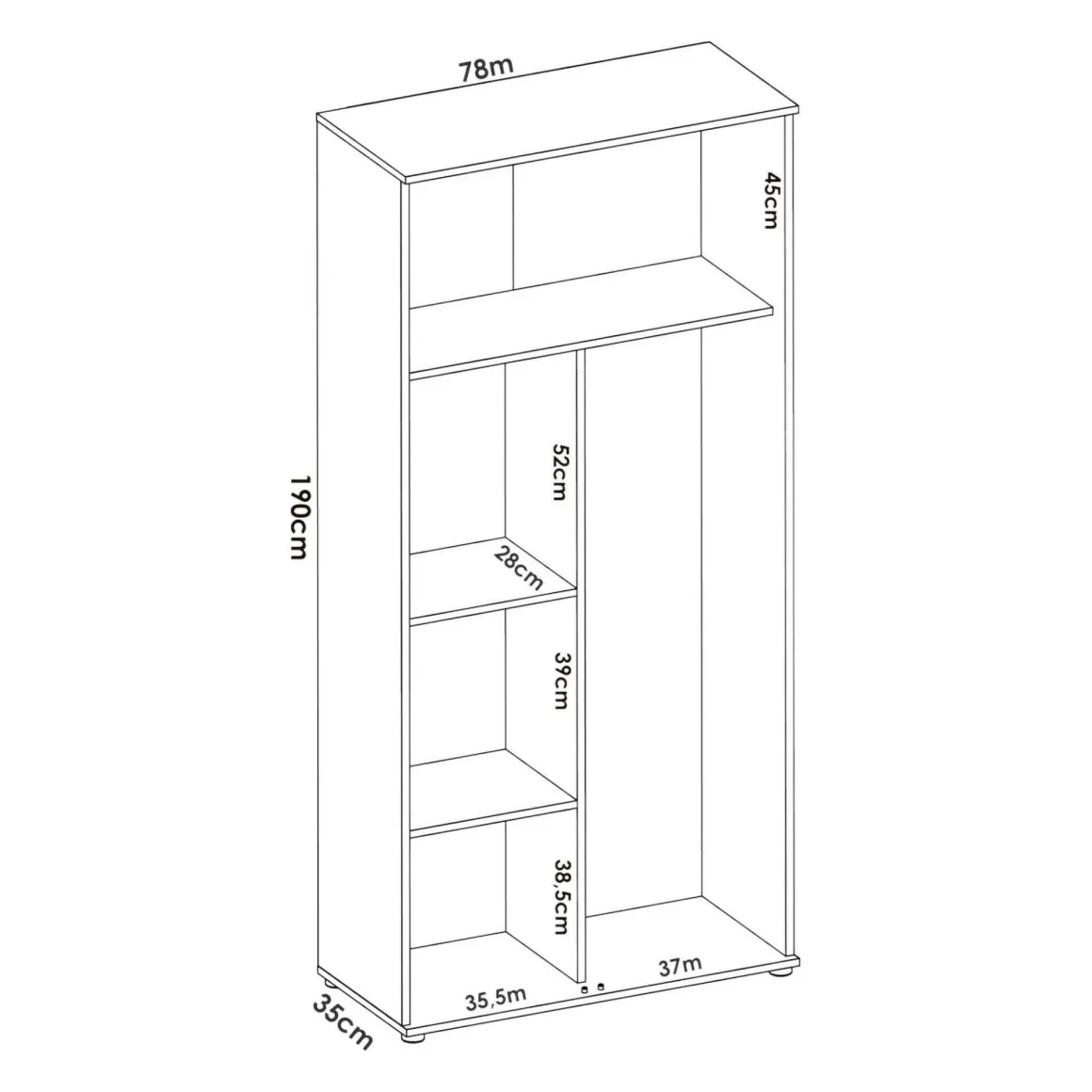 Armadio bianco cucina 78x190h cm - Arna