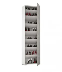 Armadi Multiuso 1 Anta|Camera Da Letto > Dmora Armadio bianco e cemento 1 anta 50x182h cm - Abuela Bianco, Grigio Cemento