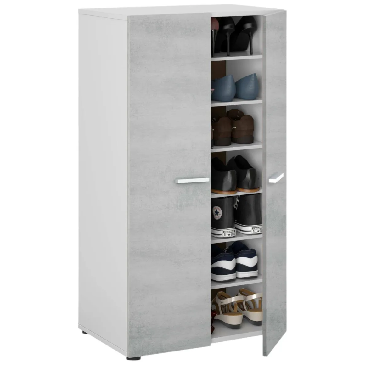 Armadio bianco e cemento salvaspazio 75x101h cm - Arful