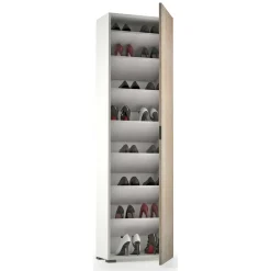 Armadio bianco e legno 1 anta 50x182h cm - Abuela