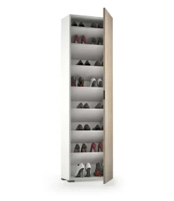 Armadio bianco e legno 1 anta 50x182h cm - Abuela