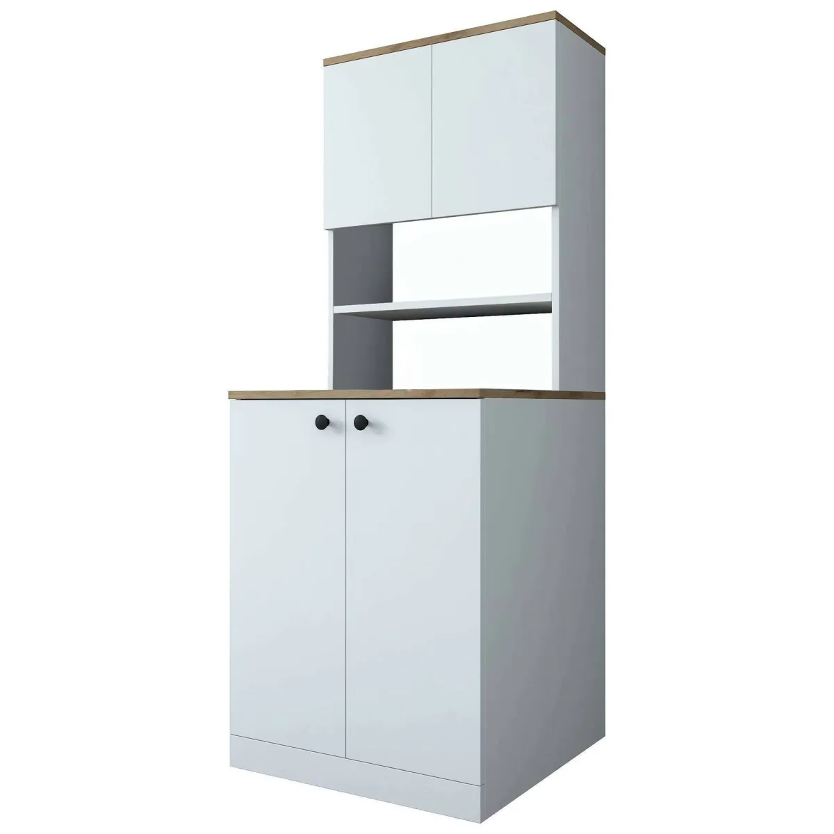 Altri Armadi Multiuso|Camera Da Letto > Dmora Armadio bianco e noce multifunzione 70x183h cm - Marty Marrone, Bianco Noce