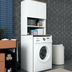 Armadio bianco e noce multiuso 65x183h cm - Fiamma