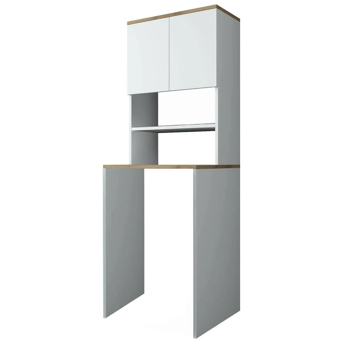 Armadio bianco e noce multiuso 65x183h cm - Fiamma