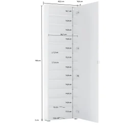 Armadi Multiuso 1 Anta > Dmora Armadio salvaspazio 60x200h cm - Ippolita Bianco Lucido