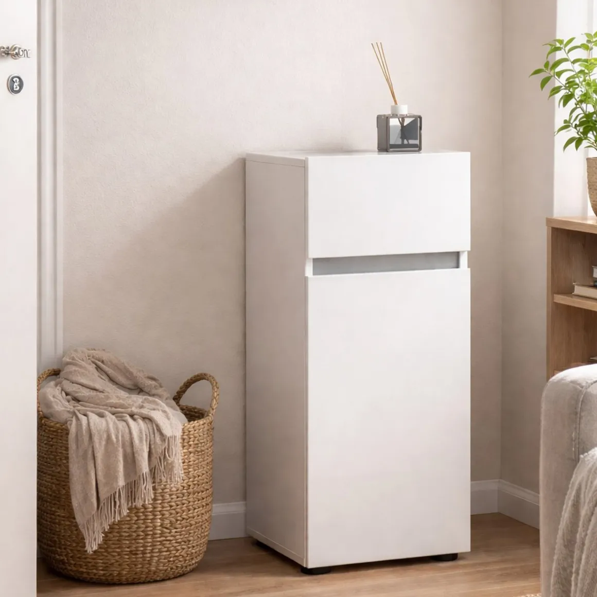 Armadi Multiuso 1 Anta|Camera Da Letto > Dmora Armadio slim 40x180h cm - Aquili Bianco Lucido