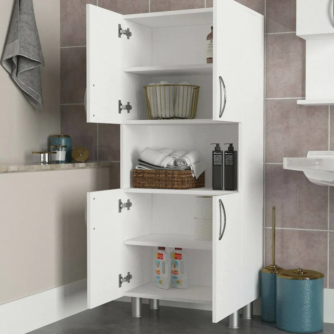 Armadio bianco multifunzione 59x140h cm - Tchoo