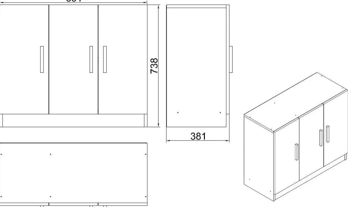 Armadio bianco multiuso 89x73h cm - Olana
