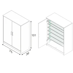 Armadio bianco salvaspazio 75x101h cm - Arful