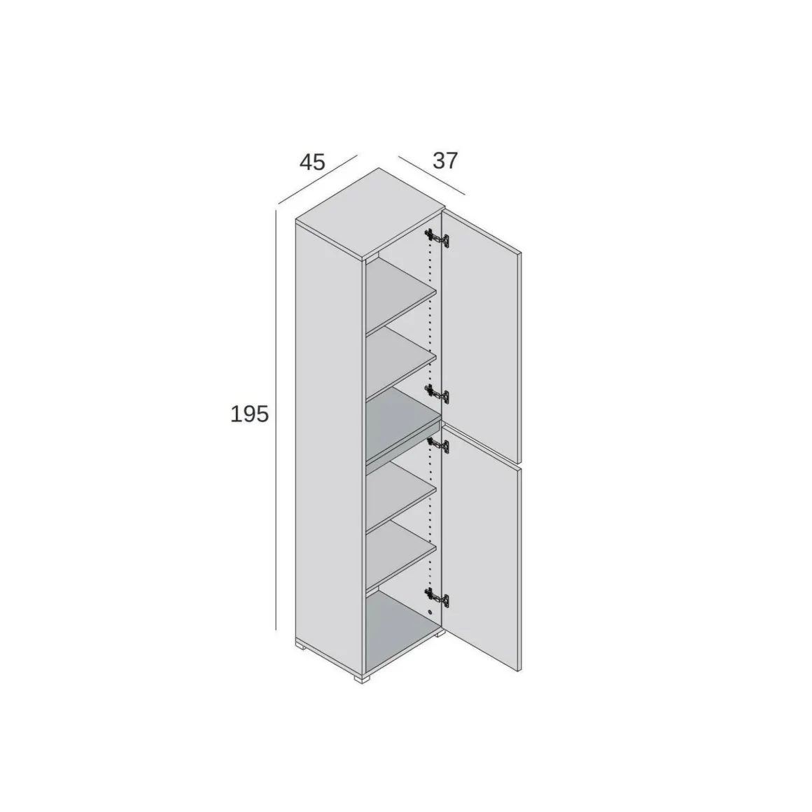 Armadio bianco slim 45x195h cm - Daisuke