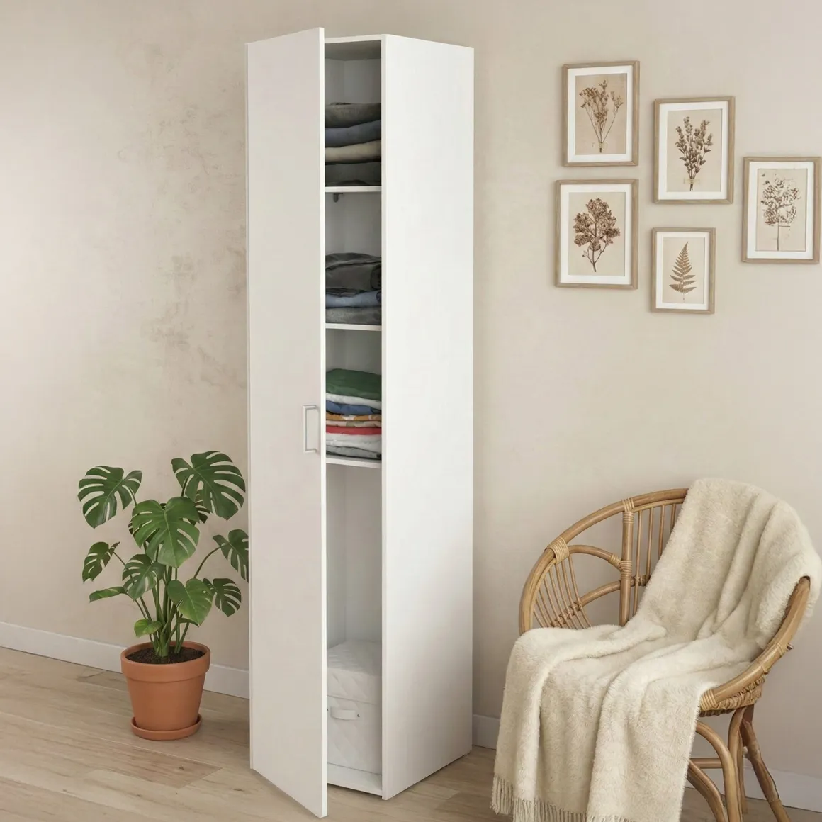 Armadio bianco slim 41x175h cm - Khutulun