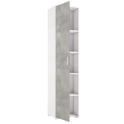 Armadio cemento e bianco 1 anta 45x195h cm - Aloise