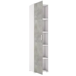 Armadio cemento e bianco 1 anta 45x195h cm - Aloise