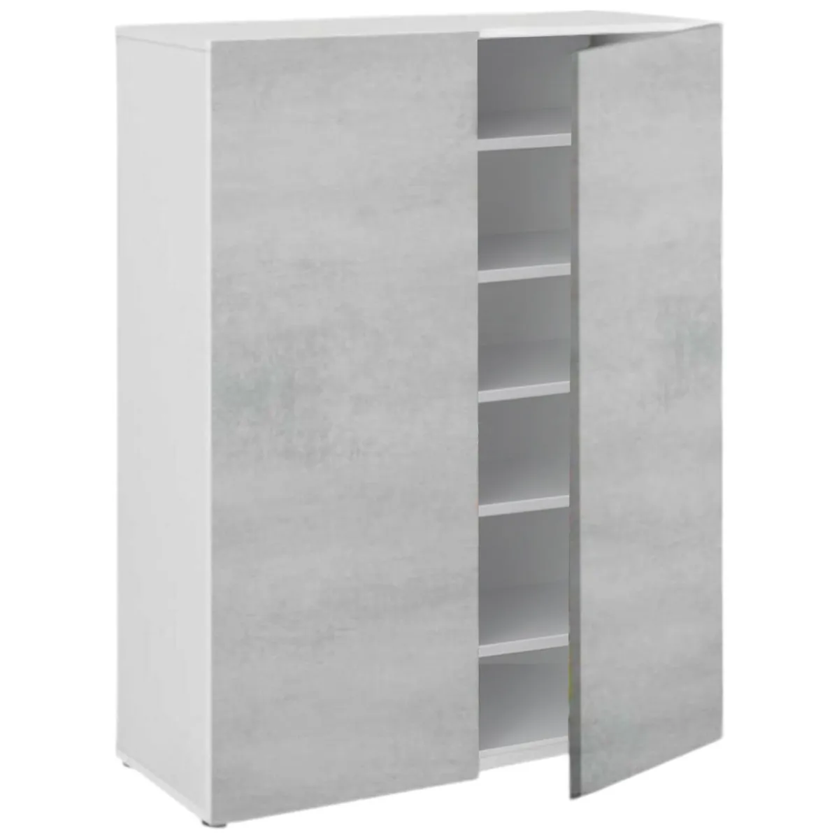 Armadi Multiuso 2 Ante|Bagno > Dmora Armadio cemento e bianco 2 ante 72x103h cm - Athenodora Bianco, Grigio Cemento