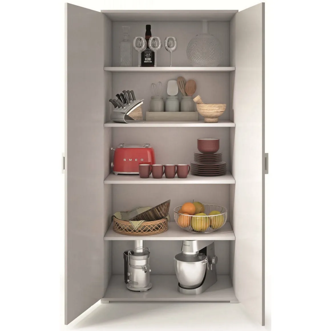 Armadio cemento e bianco 2 ante 90x195h cm - Aliosha