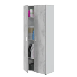 Armadi Multiuso 2 Ante|Camera Da Letto > Dmora Armadio cemento e bianco cucina 80x182h cm - Ashkita Bianco, Grigio Cemento