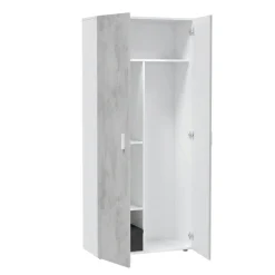 Armadi Multiuso 2 Ante|Camera Da Letto > Dmora Armadio cemento e bianco cucina 80x182h cm - Ashkita Bianco, Grigio Cemento