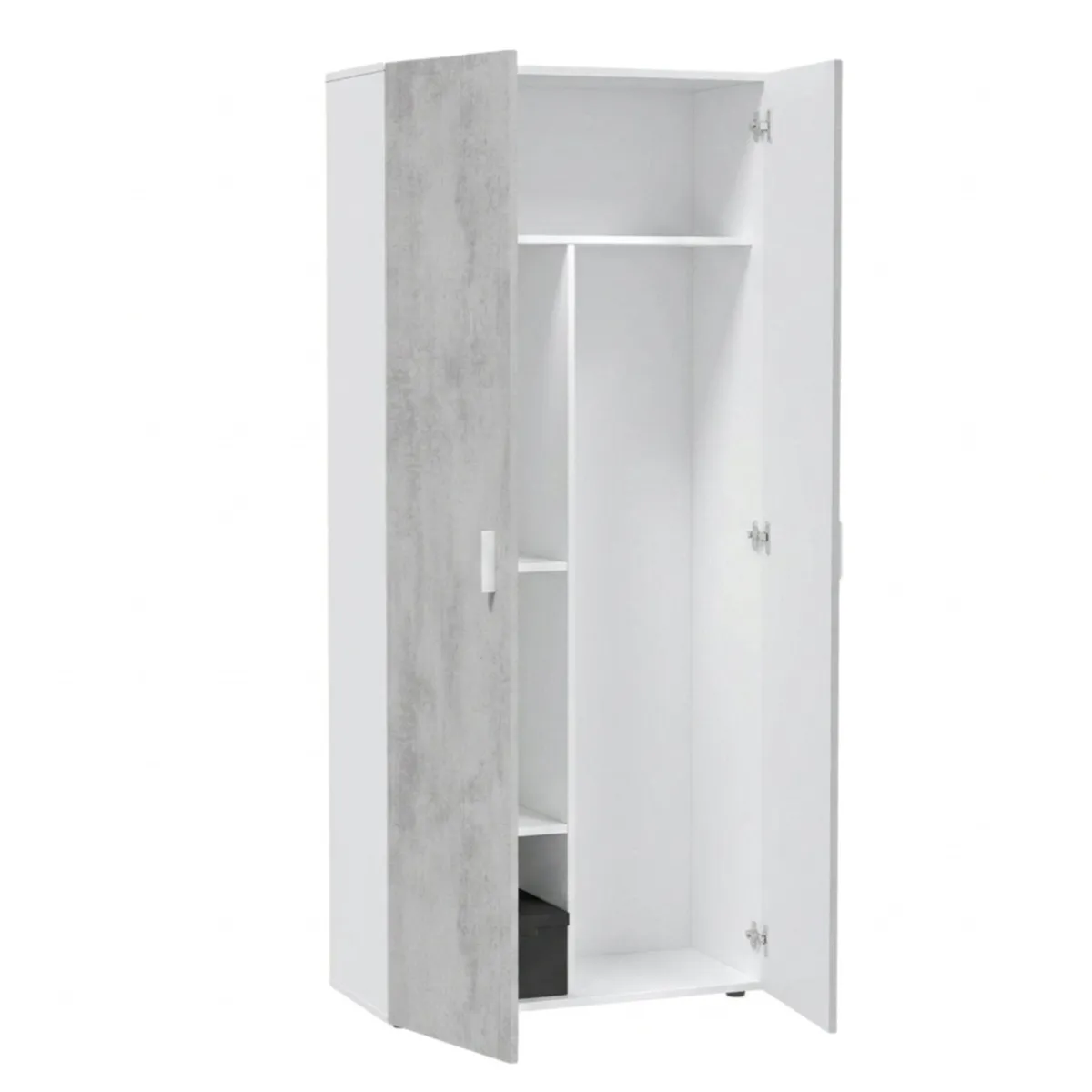 Armadi Multiuso 2 Ante|Camera Da Letto > Dmora Armadio cemento e bianco cucina 80x182h cm - Ashkita Bianco, Grigio Cemento