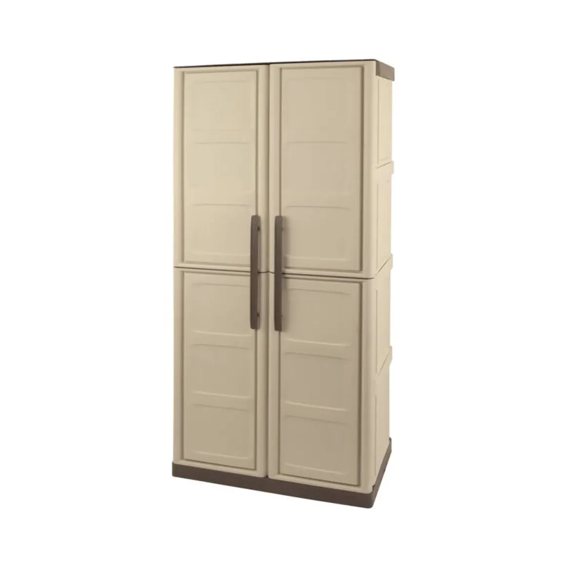 Armadio da esterno 2 ante beige e marrone 70x165h cm - Adenina