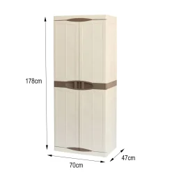 Armadio da esterno 2 ante beige e marrone 70x179h cm - Adenina