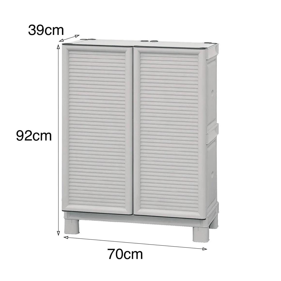 Armadio da esterno 2 ante grigio chiaro 70x92h cm - Arlinda
