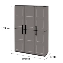 Armadio da esterno 3 ante grigio e nero 102x163h cm - Amordel