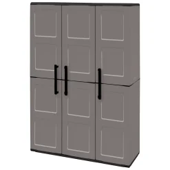 Armadio da esterno 3 ante grigio e nero 102x163h cm - Amordel